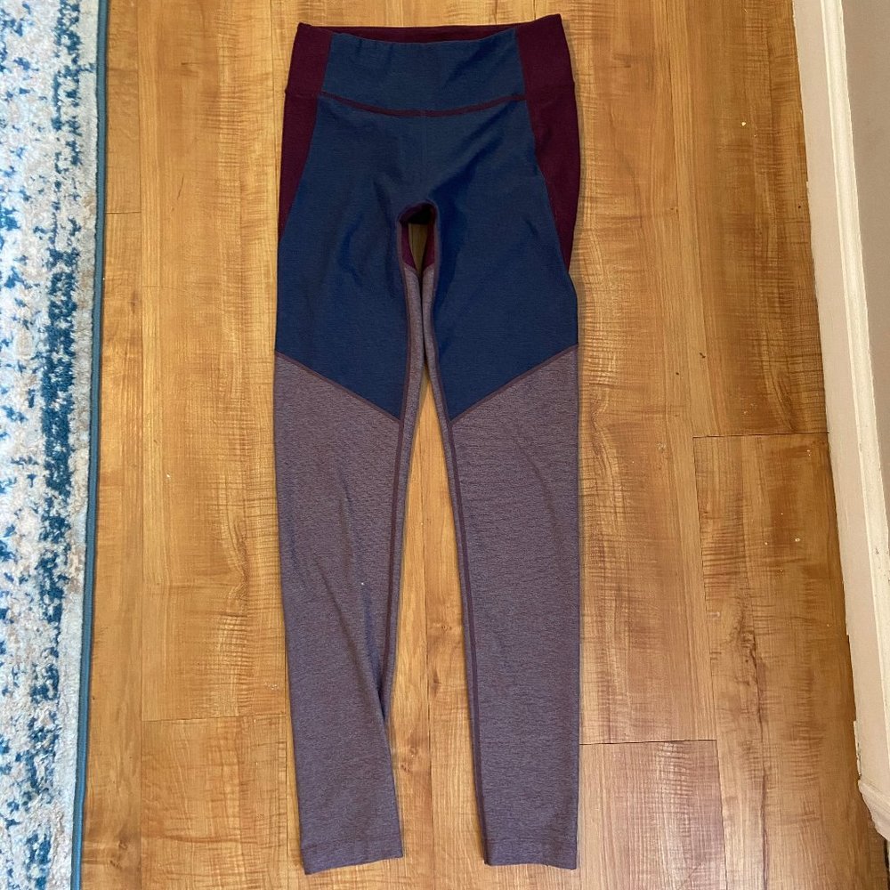 Outdoor Voices Navy Colorblock Leggings
